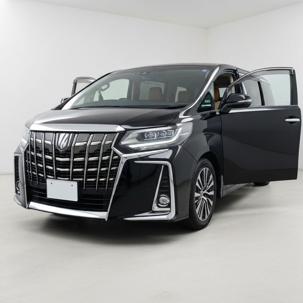 Black Alphard exterior with door open