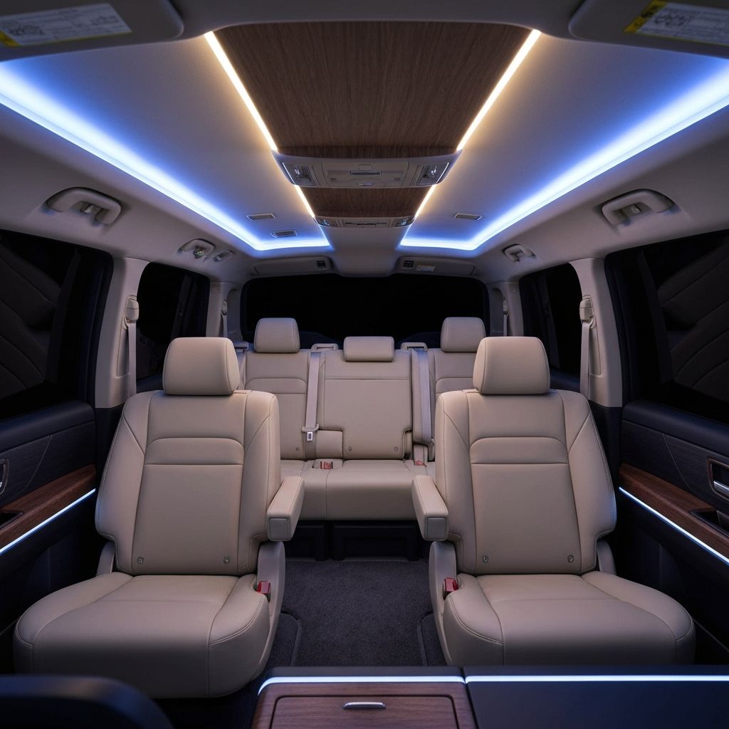 Soft lighting luxury ride atmosphere